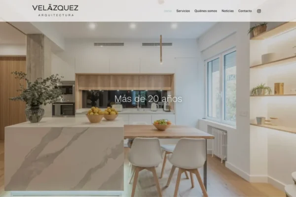 Diseño web para Velazquez arquitectura