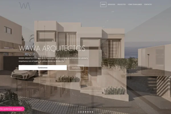 Diseño web para WAWA arquitectos